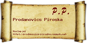 Prodanovics Piroska névjegykártya